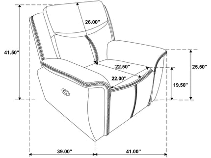Brier - Upholstered Padded Arm Recliner Chair With Manual Recline And Pillowtop Arms - Blue