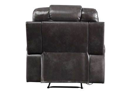Braylon - Magnetite Synthetic Leather Manual Recliner Chair - Brown