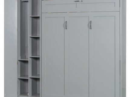 Murphy Wall Bed With Shelves, Wardrobe And LED Lights