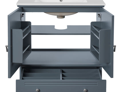 Bathroom Vanity With Sink, Cabinet With Adjustable Shelf And Drawer Divider