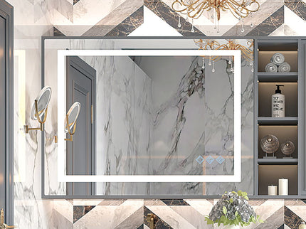 3000-6000K LED Bathroom Mirror With Lights, Anti-Fog Dimmable Lighted Wall Mounted Vanity Mirror Master Bath Modern Makeup (Only Mirrors, Not Cabinets) Horizontal & Vertical