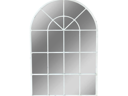 Handmade Arched Mirror, Windows Design For Entryway - White