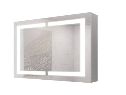 Medicine Cabinet With LED Vanity Mirror, Anti-Fog, Waterproof, Dimmable With Touch Switch