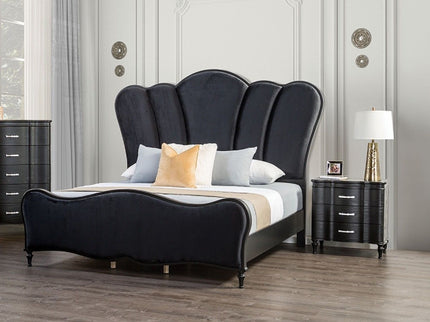 Nightstand, 3 Drawer Bedside Table - Black