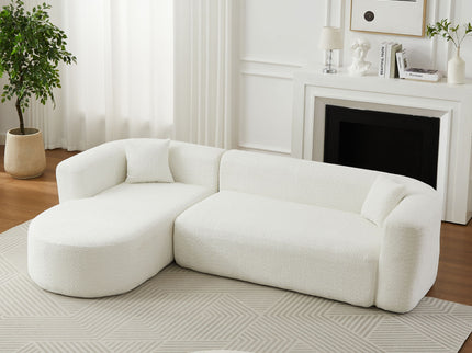 L - Shape Boneless Cloud Couch With 2 Throw Pillows For Living Room