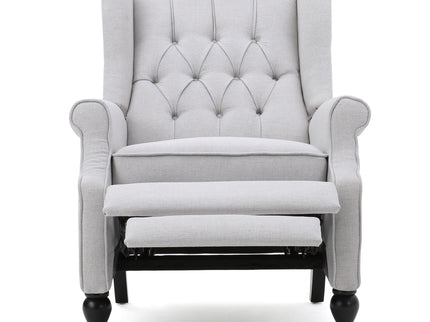 Armchair Recliner With Pushback Mechanism And Wingback Design