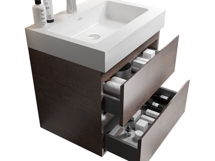 Alice - Bathroom Vanity Wall Mounted With Sink, Large Storage Floating Bathroom Vanity For Modern Bathroom, One-Piece Sink Basin Without Drain And Faucet