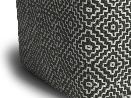 Briella - Square Woven Outdoor / Indoor Pouf - Gray / White