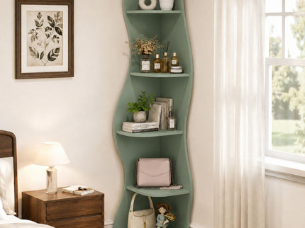 5 Tier S - Shaped Corner Shelf For Living Room