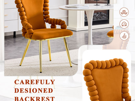 Puffy Bubble, Ball Chain Chair With Armrests For Dining Room (Set of 2)