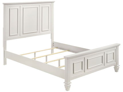 Cortina - 4 Piece Queen Bedroom Set With Ornate Panels And Storage - Cream White