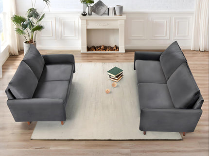 Kent - 2 Piece Sofa & Loveseat Set For Living Room - Gray