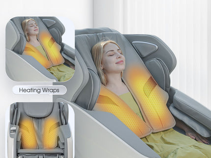Bosscare - 2023 Brand New Update Gr8686 Massage Chairs With Ai Voice, App Control Sl Track Zero Gravity Full Body Massage Recliner - Gray
