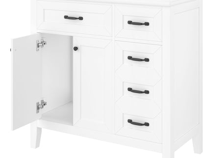 Modern Bathroom Vanity With Sink, Freestanding Design With Drawers And Doors