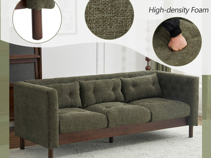 Upholstered Sofa Modern 3 Seater Sofa Couch With Tufted Design For Living Room