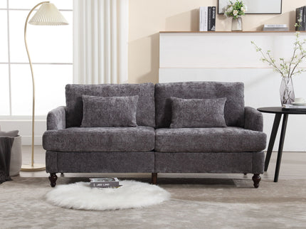 Mid Century Modern Fabric Loveseat Sofa, 2 Seat Upholstered Couch