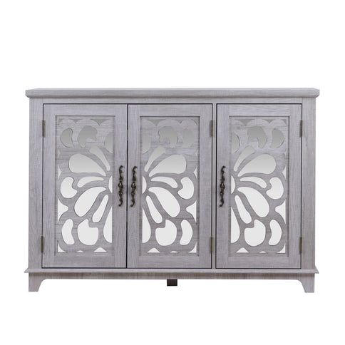 3 Door Mirrored Sideboard Cabinet With Adjustable Shelves