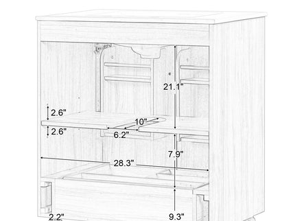 30" Bathroom Vanity With Sink, Cabinet With Doors And Drawer, Rectangular Shape - Natural