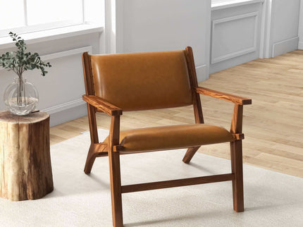 Hendrix - Antique Arm Chair - Brown / Rustic / Tan