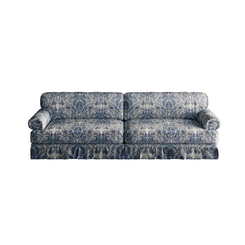 Luxuriously Comfortable Cloud Couch Sofa With Elegant Rolled Arms & Pleated Skirt Design
