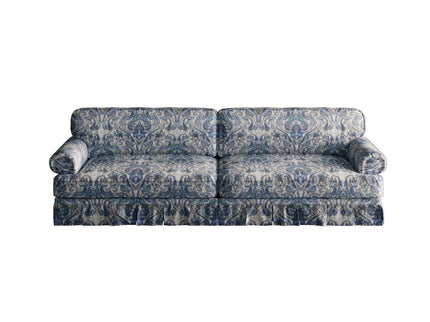 Luxuriously Comfortable Cloud Couch With Elegant Rolled Arms & Pleated Skirt Design