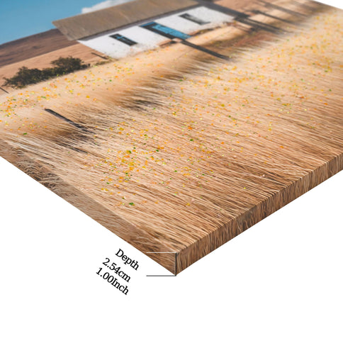 House, Barn Picture Wall Art For Home Decor - Natural / Blue