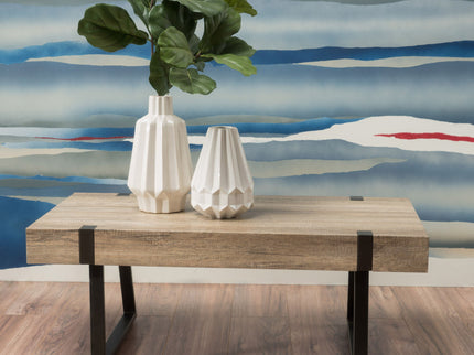 Abitha - Coffee Table With Industrial Powder Coated Metal Legs