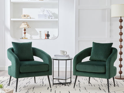 Open Back Accent Chair, Round Sofa Lounge Armchair
