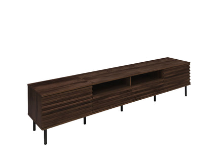 TV Stand For TVs Up To 85" With Closed Storage, Soft Closing Hinges - Walnut