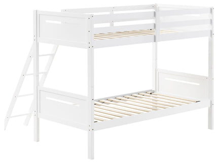 Bunk Bed With Built In Ladder, Safety Guardrails And Angled Access Step