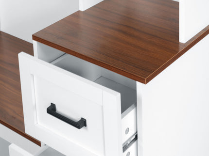 Modern Wide Hall Tree With Coat Rack, 3 Shelves And Drawers, 3 Sturdy Hooks