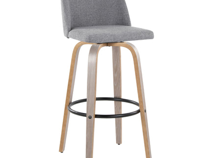 Toriano - Contemporary Fixed Height Barstool With Swivel With Round Footrest Comfort And Style (Set of 2)