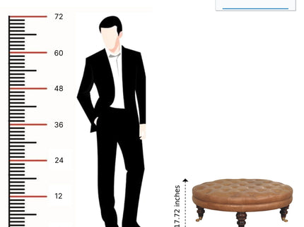 Buffalo - Round Ottoman With Castor Legs - Brown