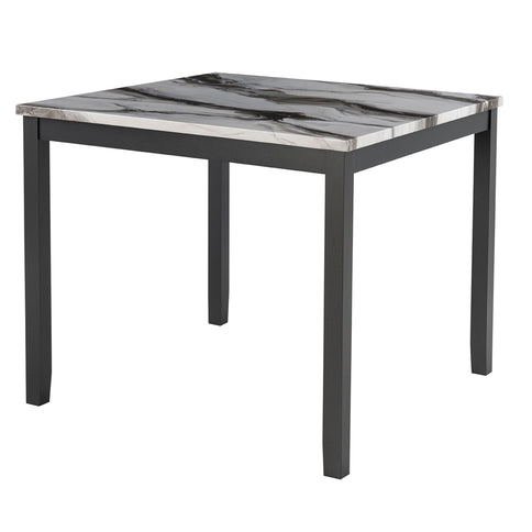 Leoncia - Bar Table And 4 Bar Stools - Espresso / White