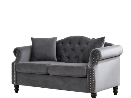 2 Seater Chesterfield Sofa With Rolled Arms And Nailhead Trim For Living Room