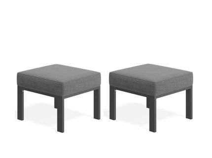 All-Weather Patio Ottomans With Thick Cushions (Set of 2)