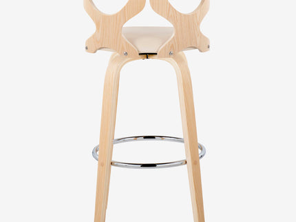 Gardenia - Contemporary Fixed Height Barstool With Swivel With Round Footrest (Set of 2)