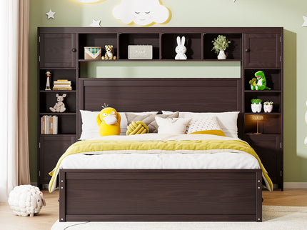 Bed With All In One Cabinet, Shelf And Sockets