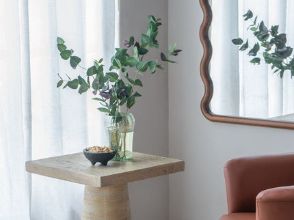 Square Side Table With Pedestal Base
