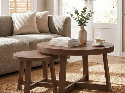 Round Nesting Stackable Tables For Living Room