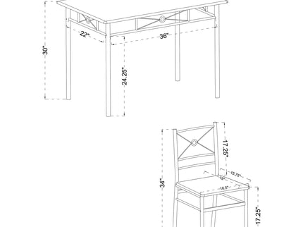 5 Piece Rectangle Dining Set With Tubing Base