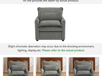 Modern Single Seat Accent Chair With Side Storage Pockets