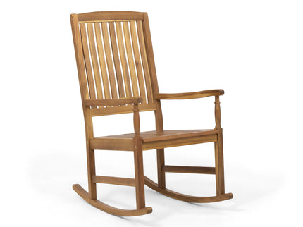 Muse - Outdoor Acacia Rocking Chair With Slat Design - Teak