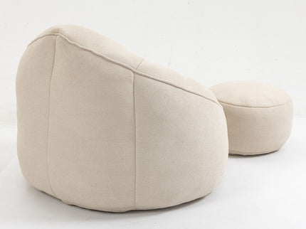 Bedding Bean Bag Sofa Chair High Pressure Foam With Footrest