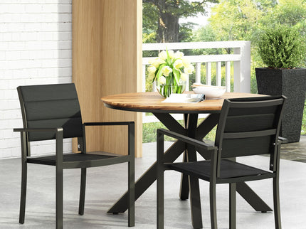 Baird - Outdoor Mesh And Aluminum Dining Chairs - Black
