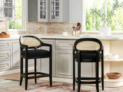 Americana - Mid-Century Modern Cane Back Counter Stool
