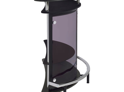 Strick & Bolton - Freestanding Glass Top Home Bar Wine Cabinet With Panels - Black