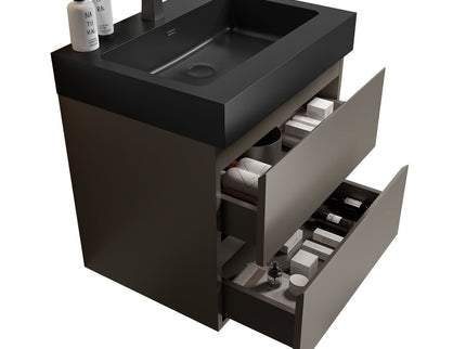 Alice - Bathroom Vanity With Sink, Large Storage Wall Mounted Floating Bathroom Vanity For Modern Bathroom, One-Piece Sink Basin Without Drain And Faucet