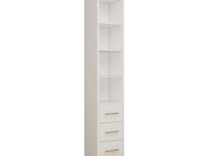 Tall Storage Cabinet With 3 Drawers For Bedroom - White