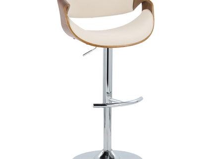 Curvo - Mid Century Modern Adjustable Barstool With Swivel With Rounded T Footrest (Set of 2)